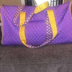 Purple and Yellow Quilted duffle bag!